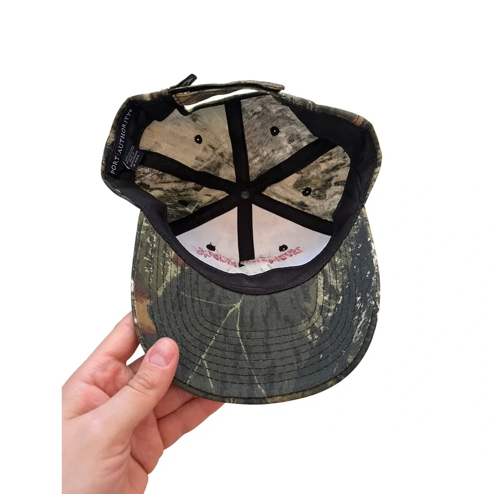 Livingston Bridge Hunt Club Camo Hat Pink Deer Skull Embroidery Port Authority